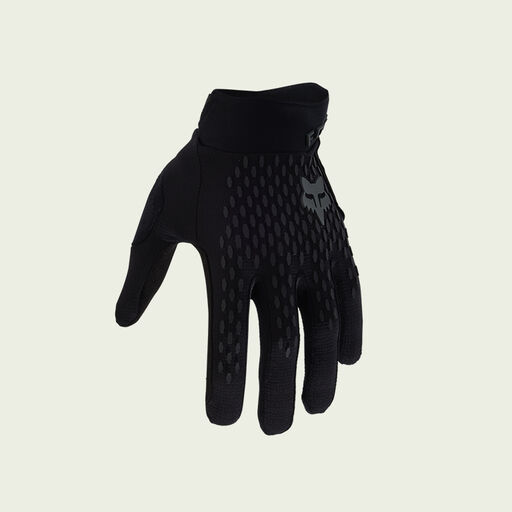 dark mtb glove on green background