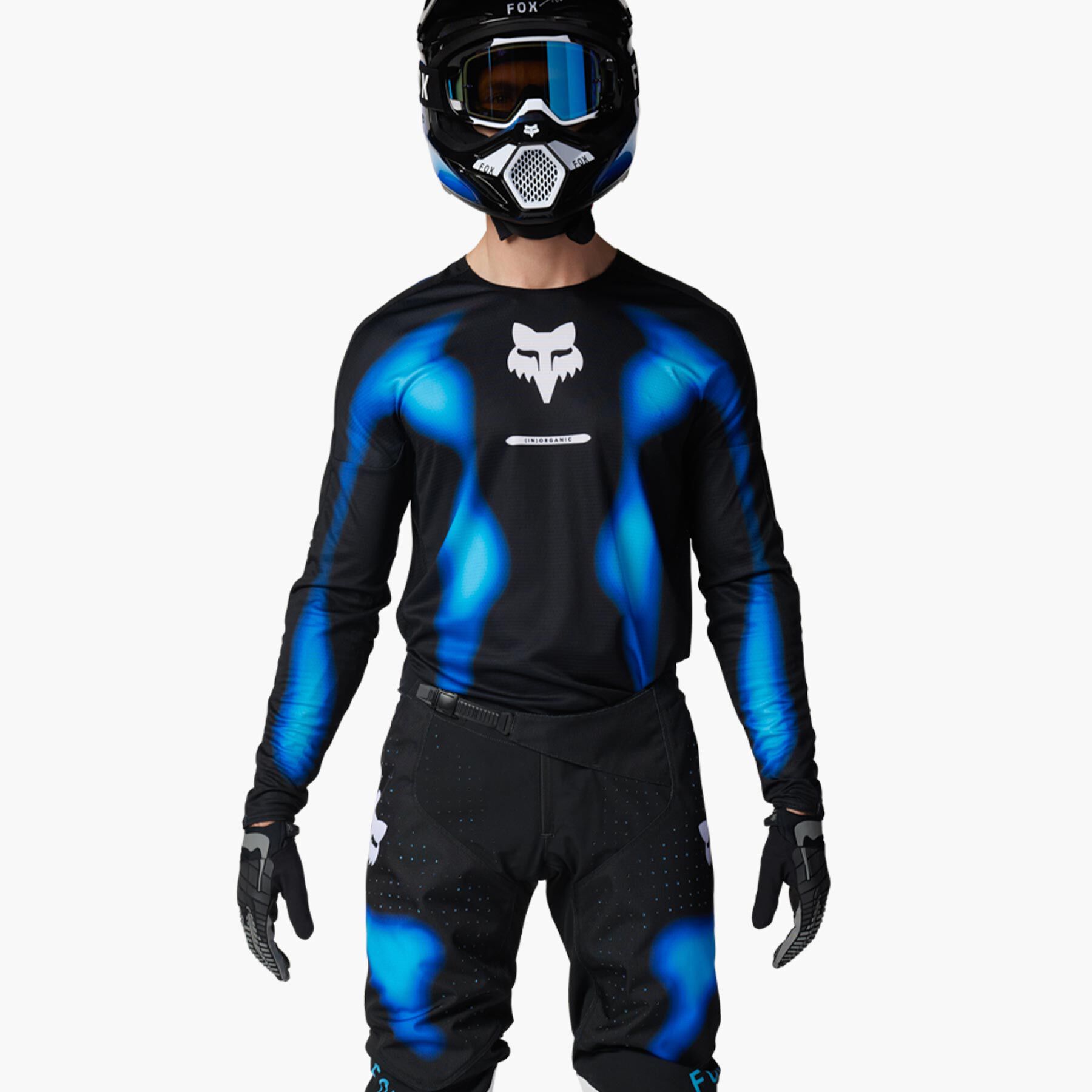 Blue dirt bike gear on sale