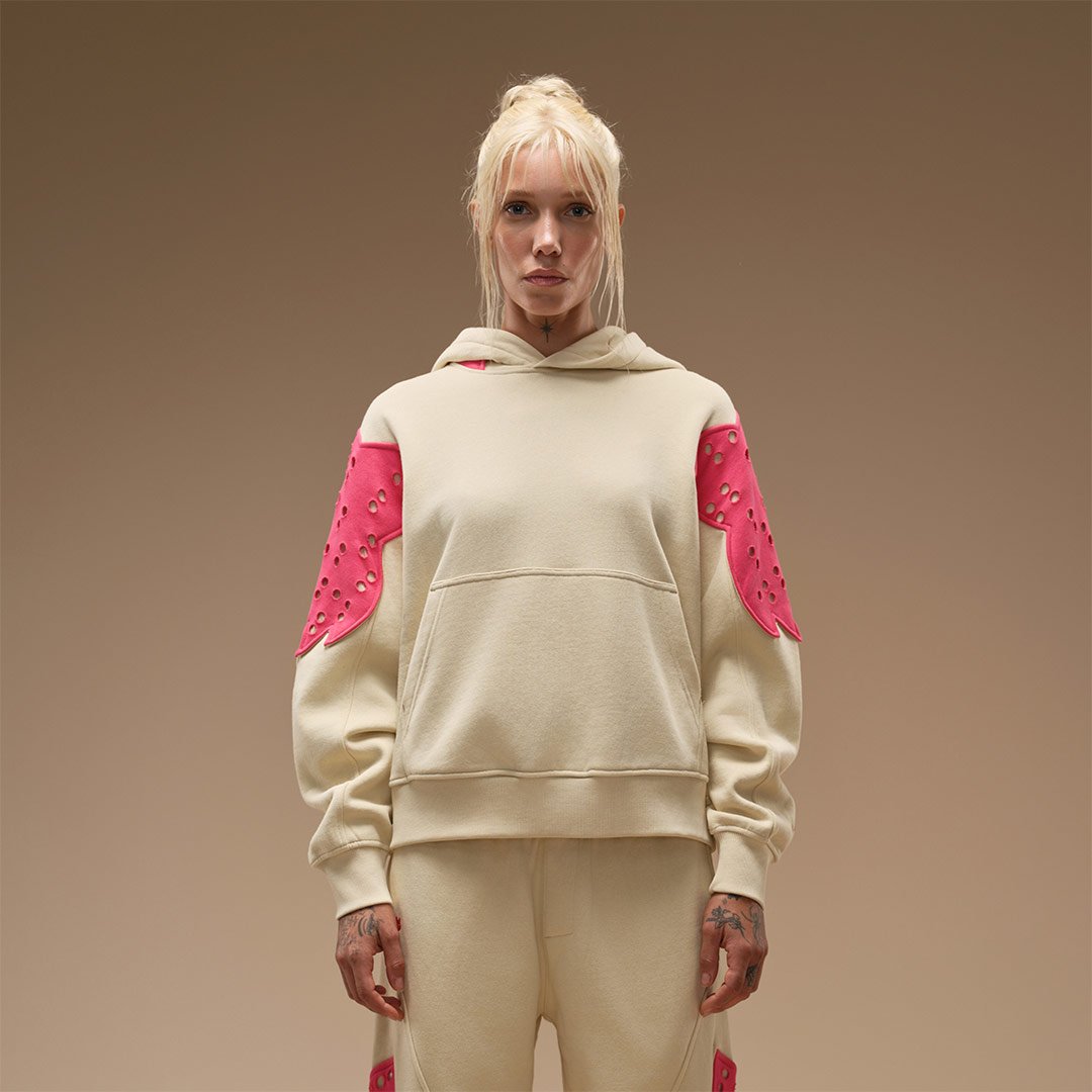 Perferated Hoodie Pink